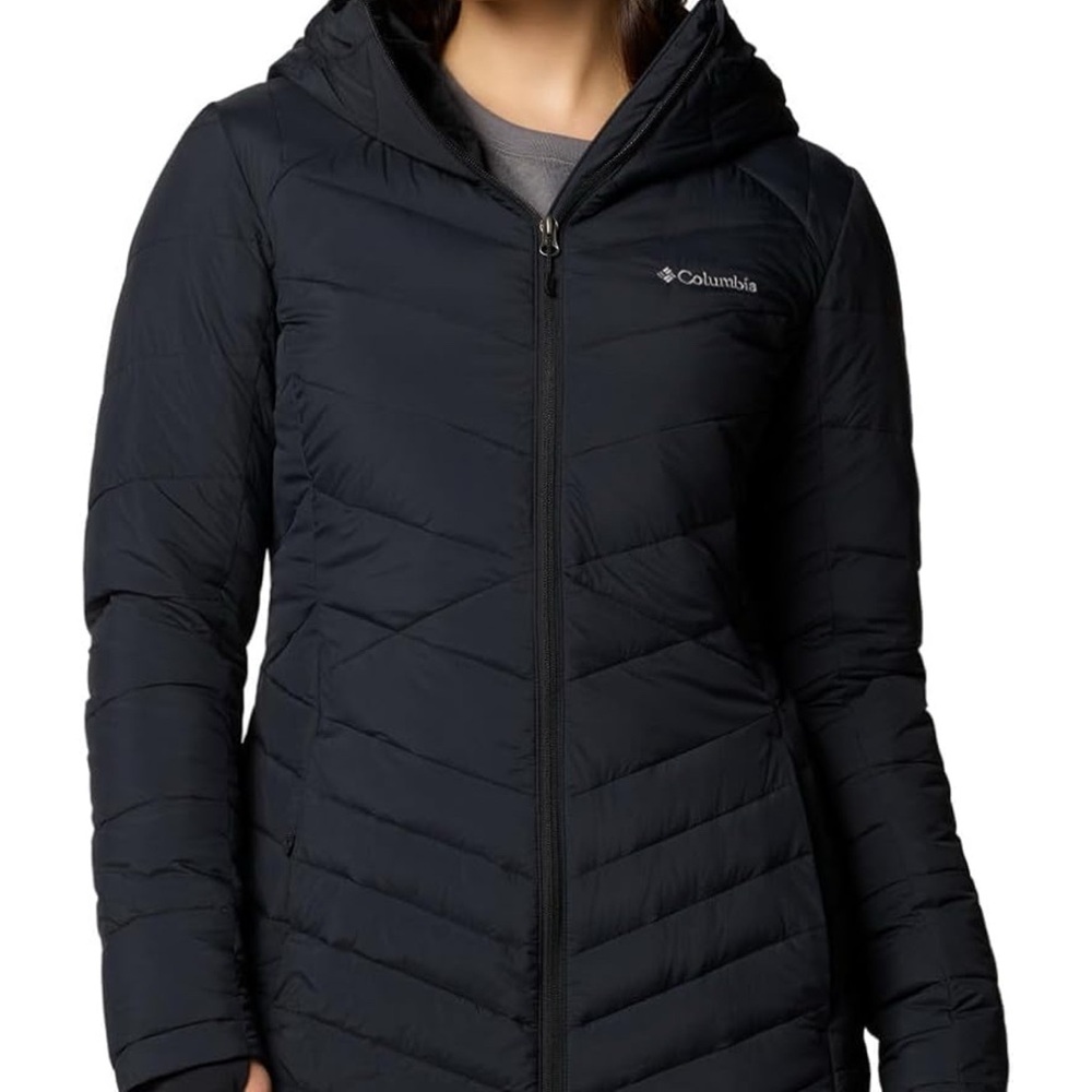 Joy Peak II Columbia Black PufferJacket with Hood, omniheat